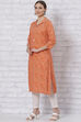 Red Straight Printed Kurta image number 2